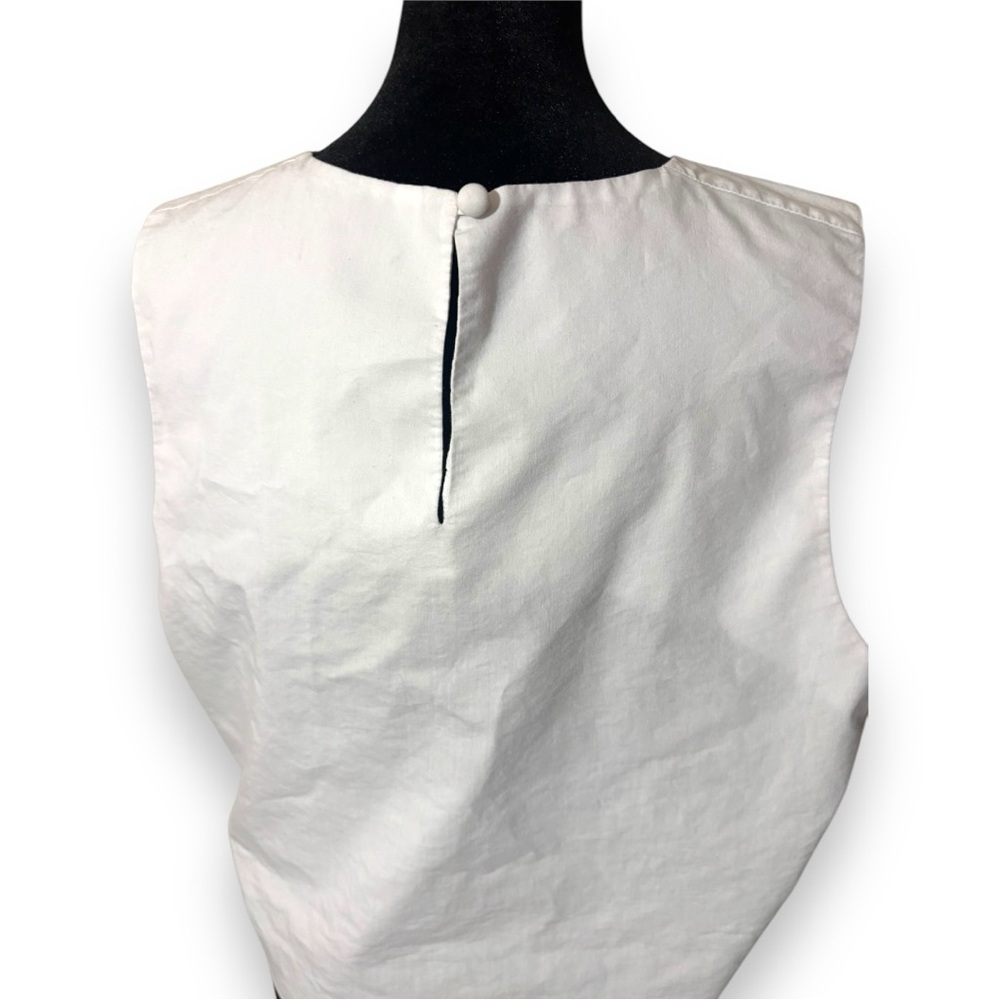 Cupio XL White Sleeveless Keyhole Back Tie Front Lightweight Blouse - Picture 8 of 16